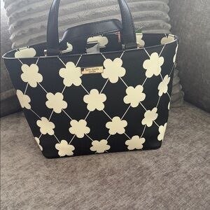 Kate Spade Black and Cream Floral Tote